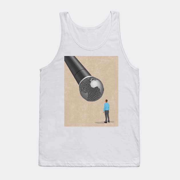 Globe Mic Tank Top by John Holcroft